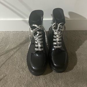 SOLD Chloe Rain Boots Combat Black Boots Size 38.5 Sold Out or $300+online